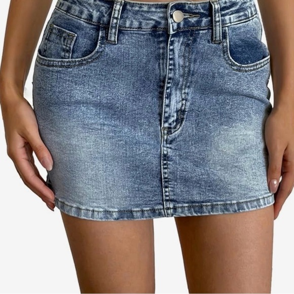 Statement Dresses & Skirts - Women’s Denim Mini Skirt